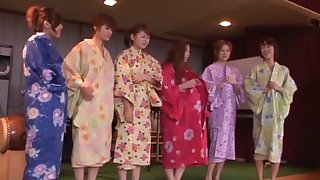 Lovely Japanese girls having fun during group bonking - HD